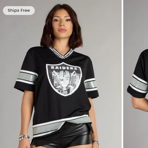 NEW Raiders Black and Gray Women's Jersey NWT Women’s Raiders Sequin Jersey